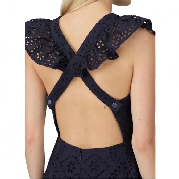 KEEPSAKE THE LABEL NAVY EMBROIDERED EYELET ROMPER - Picture 7 of 10